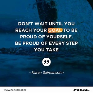 1.4K views · 34 reactions | Greatness isn’t made of one giant step. It’s the countless little steps that make a story great. Be proud of what you are today, for it is better than what you were yesterday. #MondayMotivation | HCLTech | Facebook
