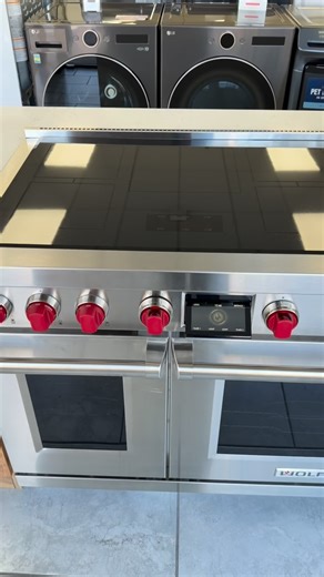 ABW Appliances on Instagram: "Experience induction cooking like never before! Now on display at ABW Appliances Pikesville Showroom, Wolf’s Induction Range is a showstopper. 😎 With its iconic red knob, sleek ceramic glass surface, versatile bridge functionality, and a wide range of chef-created cooking modes, this range delivers performance and precision like no other. Visit the ABW Appliances Pikesville Showroom and speak with an expert sales consultant to discover the exceptional innovation be