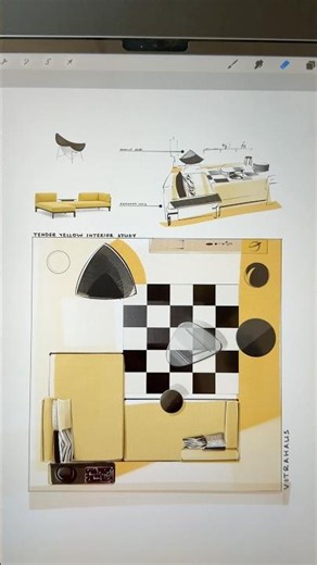 Floor plan drawing of a living room | Vitra design museum