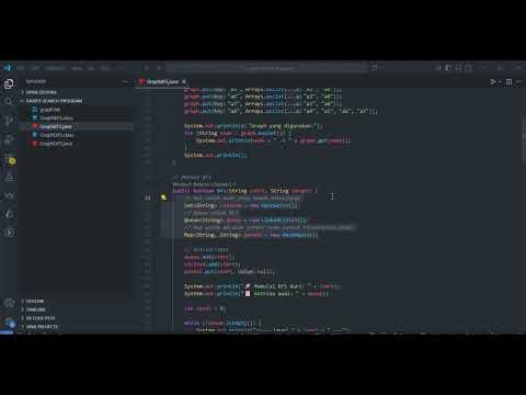 Video Membuat program DFS dan BFS dalam Java