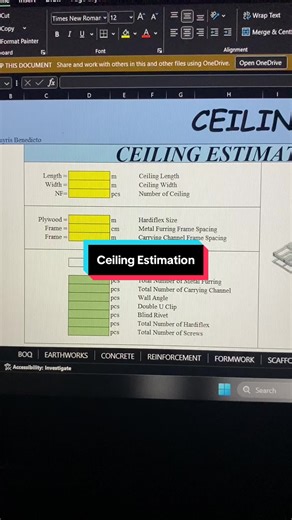 Ceiling Estimation Techniques for Civil Engineering