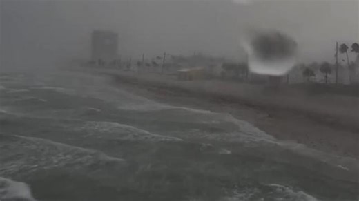 Strong Waves Crash Along Florida Beaches During Storm