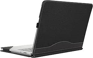 Case Cover for New Microsoft Surface Laptop Studio 2& Laptop Studio Tablet【14.4-inch Screen】 2-in-1 PU Leather Protective Shell(Surface Laptop Studio, Cotton Linen Pattern Black)