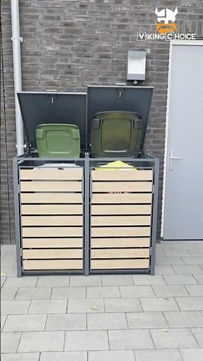 Outdoor Bin Storage Solution - 2‑Bin Enclosure 132×80×116 cm - Viking Choice