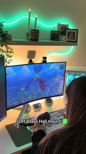 Earned my DH Class Hall mount 🥹💚 #worldofwarcraft #legionremix #gamergirl #cozygaming