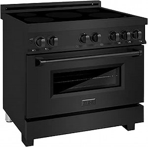 ZLINE 36 in. 4.6 cu. ft. Legacy Induction Range with 5 Element Cooktop and Electric Oven in Black Stainless Steel (RAIND-BS-36)