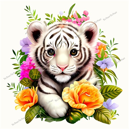 White Tiger Fabric Panel, Quilt Sewing Square, Multiple Sizes, Fc6r - Etsy
