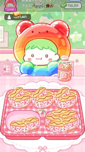フルーツ飴の達人 学校給食でいちご牛乳＆ハンバーガーレシピ(No.58)組み合わせを作ったよ #フルーツ飴の達人 #games #ゲーム