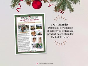 Family Christmas Newsletter Template US Letter: Green Tartan Year in Review (CORJL) - Etsy