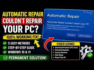 Automatic Repair Couldn't Repair Your PC Fix 🔥 (5 Easy Methods) | Windows 10/11
