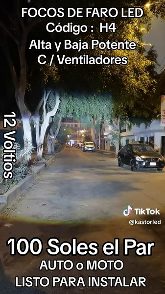 Focos de Faro LED H4 Potentes para Auto y Moto