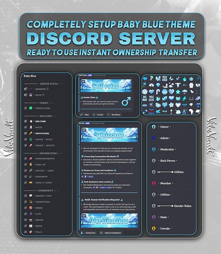 Baby Blue Discord Server | Fully Setup & Ready to Use | Cozy Aesthetic Discord Server - Etsy