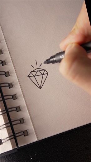 How to Draw a Diamond ✨ #drawing #tutorial #satisfying
