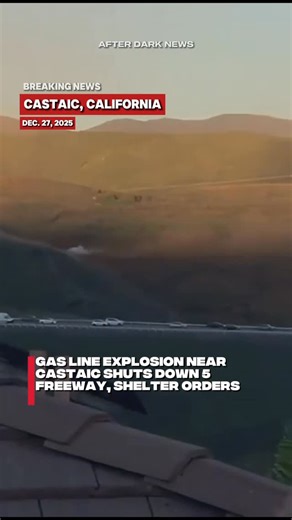 After Dark News on Instagram: "A ruptured gas line in Castaic shut down portions of the 5 Freeway for several hours on Saturday, creating significant traffic delays before lanes were reopened later in the evening. Los Angeles County Fire crews responded around 4:20 p.m. to the area near Ridge Route Road and Pine Crest Place after reports of a gas explosion. Officials said the break involved a 34-inch transmission line carrying gas at roughly 600 psi. The exact cause of the rupture has not yet be