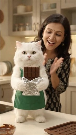 Furry Cat Makeing Chocolate Desserts 2 #chocolate #dessert #chocolatedessert #aivideo