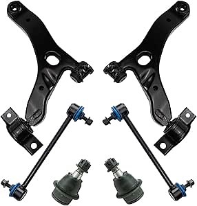 TRQ Front Suspension Kit Ball Joint Control Arm Sway Bar Stabilizer Link Compatible with 2010-2013 Ford Transit Connect