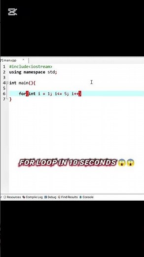 For Loop in 10 seconds 😱😱 | C++ | How to use For Loop in C++