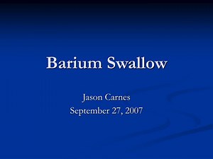 Barium Swallow - SlideServe