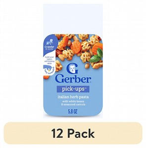 (12 pack) Gerber Stage 3 Baby Food, Italian Herb Pasta, Pick-Ups, Baby Led Feeding 5.8 oz
