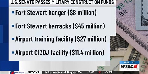 US Senate passes military construction funds