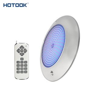 [Hot Item] Hotook Patented Brand AC12V OEM 18watt RGB IP68 Resin Filled Patented Underwater Single Color LED Surface Mounted LED Swimming Pool Light