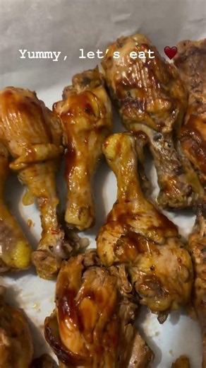 BBQ broiled chicken that’s cooked first in the crockpot for 3 hours