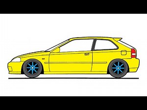 How To Draw Honda Civic Type R Ek9