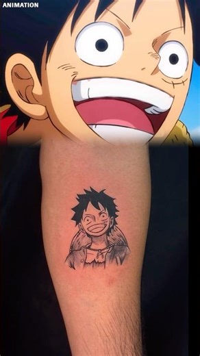 Beautiful luffy face Tattoo 😍#anime #luffy #onepiece #viral #tattoo