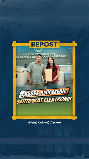 Kanwil Bpn Sulsel on Instagram: "Halo #SobATRBPN, di era transformasi digital ini, Kementerian ATR/BPN telah resmi mengubah Sertipikat Tanah Analog menjadi Sertipikat Elektronik. Tentunya hal ini didukung oleh terjaminnya keamanan data setiap pemilik tanah. Lalu, gimana sih cara alih media dari Sertipikat Analog menjadi Sertipikat Elektronik? Untuk lebih lengkapnya, simak pada video berikut ya, Sob☝🏼 #IndonesiaLengkap #ATRBPNKiniLebihBaik #ATRBPNMajudanModern #MelayaniProfesionalTerpercaya"