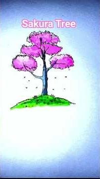 How to Draw Sakura tree #shorts #art #easydrawing #beautiful #relaxing #treedrawing