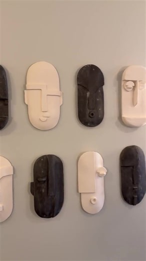 Handmade Unglazed Ceramic Face Wall Art: Mid-century Modern Sculpture - Etsy