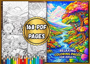 Relax Coloring Pages for Adults – 168 PDF Pages - Etsy