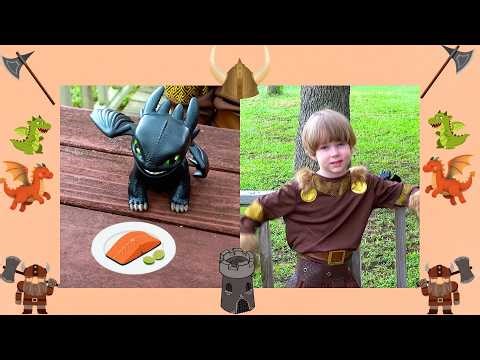 How to Feed Your Dragon! 🐉 Kids' Toys Taste Test (Viking Pretend Play & Funny Reactions)