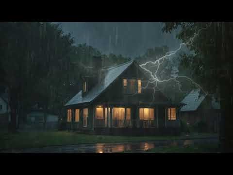 Rainstorm & Thunder at Night ⚡ Best Sleep Sounds for Insomnia Relief