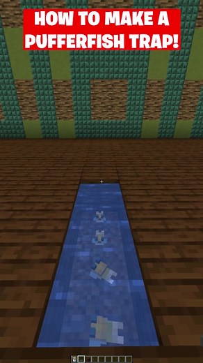 How to make a Pufferfish Trap! 🐡 #minecraft #eystreem #tutorial #fyp