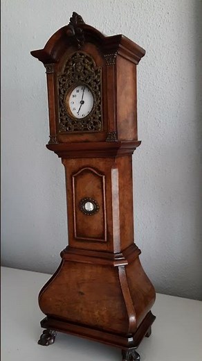 Antique Mahogany Miniature Grandfather Clock