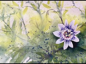 Watercolor Painting For Beginners How to Paint Loose Passionflowers Flowers, Watercolour Tutorial