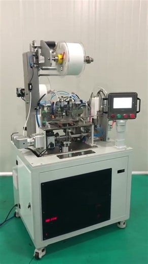 High Speed PLA Mesh Pyramid Tea Bag Roll Tagging Stringing Labelling Machine