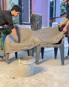 11M views · 67K reactions | Cement Sofa using old plastic chairs _ Idea #cementcrafts #sofa #crafts | Deep's CRAFT | Facebook