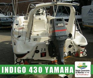 Ideal entry-level family fun boat!! Fish!! Dams/Estuaries!! Watersports!! - Ski/Tube! Indigo 430 Centre Console utility boat:- Garmin Fishfinder Sound system Safety gear (Cat R) Navigation lights Livewell with pump/plumbing Fish hatch Rodholders Ski-Wing Yamaha 85HP motor with Powertrim & Tilt and 1 year motor warranty Galvanised breakneck trailer with spare Don't miss this at R97 000.00!! Easy finance available Delivery available nationwide!! | Natal Caravans & Marine | Facebook