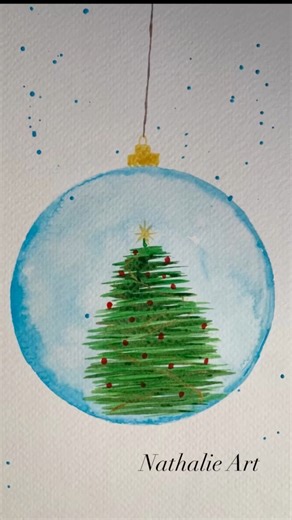 I am drawing a Christmas ornament in watercolor, focusing on soft layers of color and gentle shading. The goal is to capture the ornament’s shine and delicate details while keeping the overall look light and festive. By gradually building up the washes, the painting gains depth and a warm holiday glow. #christmascards2025 #watercolor #artist #ChristmasTree #Christmas #ChristmasDecor #christmasgifts #painter #localart | Nathalie Art