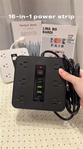 used to worry about overloading my outlets... now this 16-in-1 power strip with surge & overload protection gives me peace of mind while charging everything at once. #PowerStrip #SurgeProtection #OverloadProtection #OutletExpander #USBTypeC