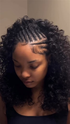 Naturyl Textures | Kinky, Yaki, Coily, Curly Hair Extensions on Instagram: "Braids in the front, curls in the back! Let me show you how I achieved this look with our curly clip ins! #clipinhairextensions #naturalhair #curlyhair #protectivestyles #fulanibraids #type4hair #naturalhair #fulanibraids #cornrowstyles #naturalfulanibraids #fulanibraidswithcurls #naturalhairstyles #protectivestyles #type4hairstyles #naturalhairtutorial #coilyhair"