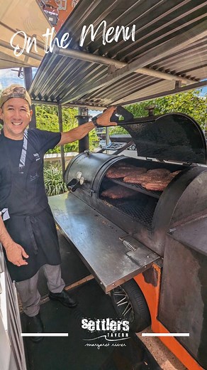 Slow and smoky vibes from the Yoder Smoker BBQ, an everyday affair. 🔥 Patience is key. Our Pitmasters carefully inspect each piece, ensuring it's kissed by smoke and ready to melt in your mouth. 👀🔥 #BBQPerfection #PitmasterInspection #SmokedToPerfection #YoderSmokerBBQ #MargaretRiver #RestaurantAustralia #EatWestEatBest #AustraliasSouthWest #DownSouthWA | Settlers Tavern Margaret River