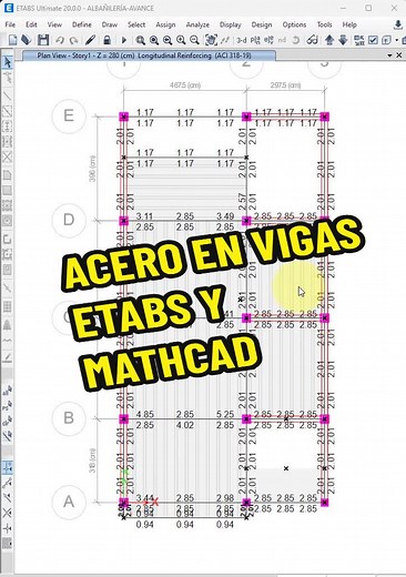 Cálculo de acero en vigas con Etabs y Mathcad