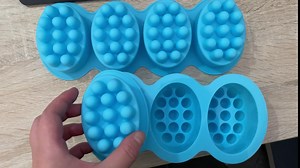 2 Pieces Silicone Bakeware Tool Massage Soap Mold Oval Massage Soap Bar Making Mould Silicon Candle Candy Chocolate Cake Baking Pans