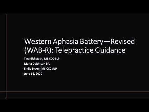 Western Aphasia Battery—Revised (WAB-R): Telepractice Guidance