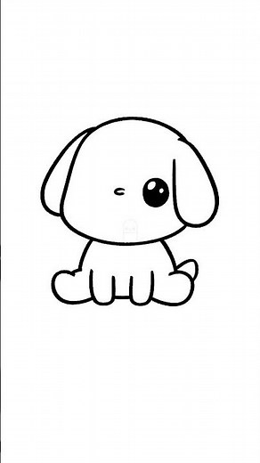 How to Draw a Cute Baby Dog 🐶