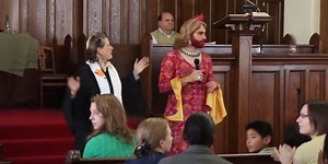Drag Queens Defile Pulpit, Lead Congregation in Famous Gospel Worship Song