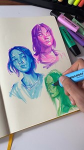 Exploring the art of expression through a spectrum of portrait sketch techniques. ✏️🌈 🖍️ : STABILO BOSS ORIGINAL 📸 : https://www.instagram.com/clsamet/ | STABILO